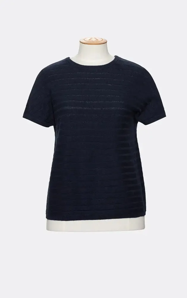 14GG COTTON/LINEN STRIPE TEE - CLEARANCE