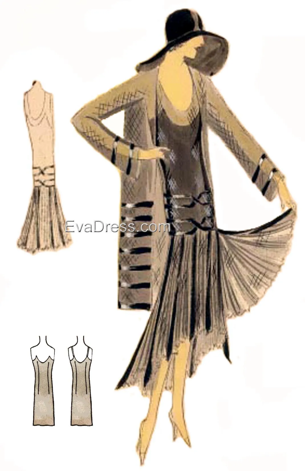 1930 Dress, Slip, Coat & Hat SE30-3891