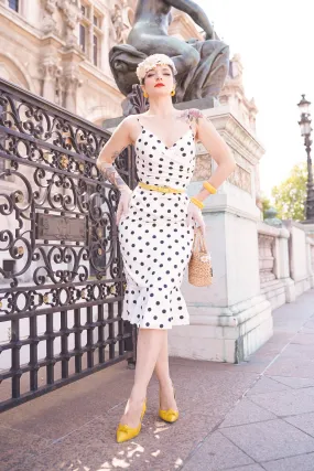 1960s Polka Dots Bodycon Dress