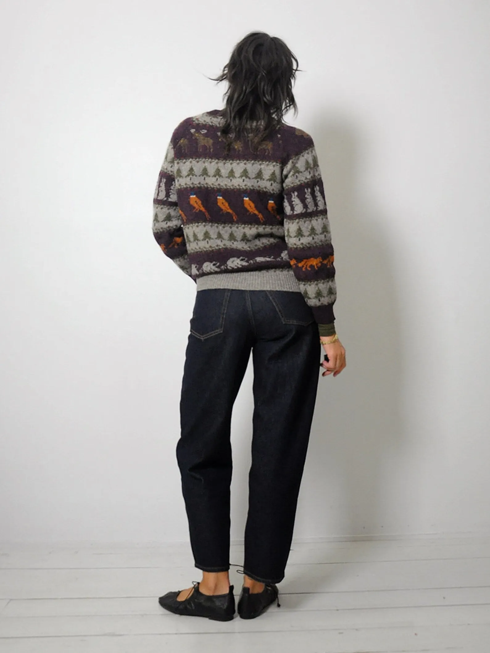 1980's Forest Animal Wool Sweater