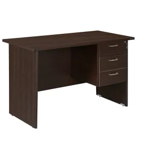 4 feet Office Table with 3 Drawers-Wenge