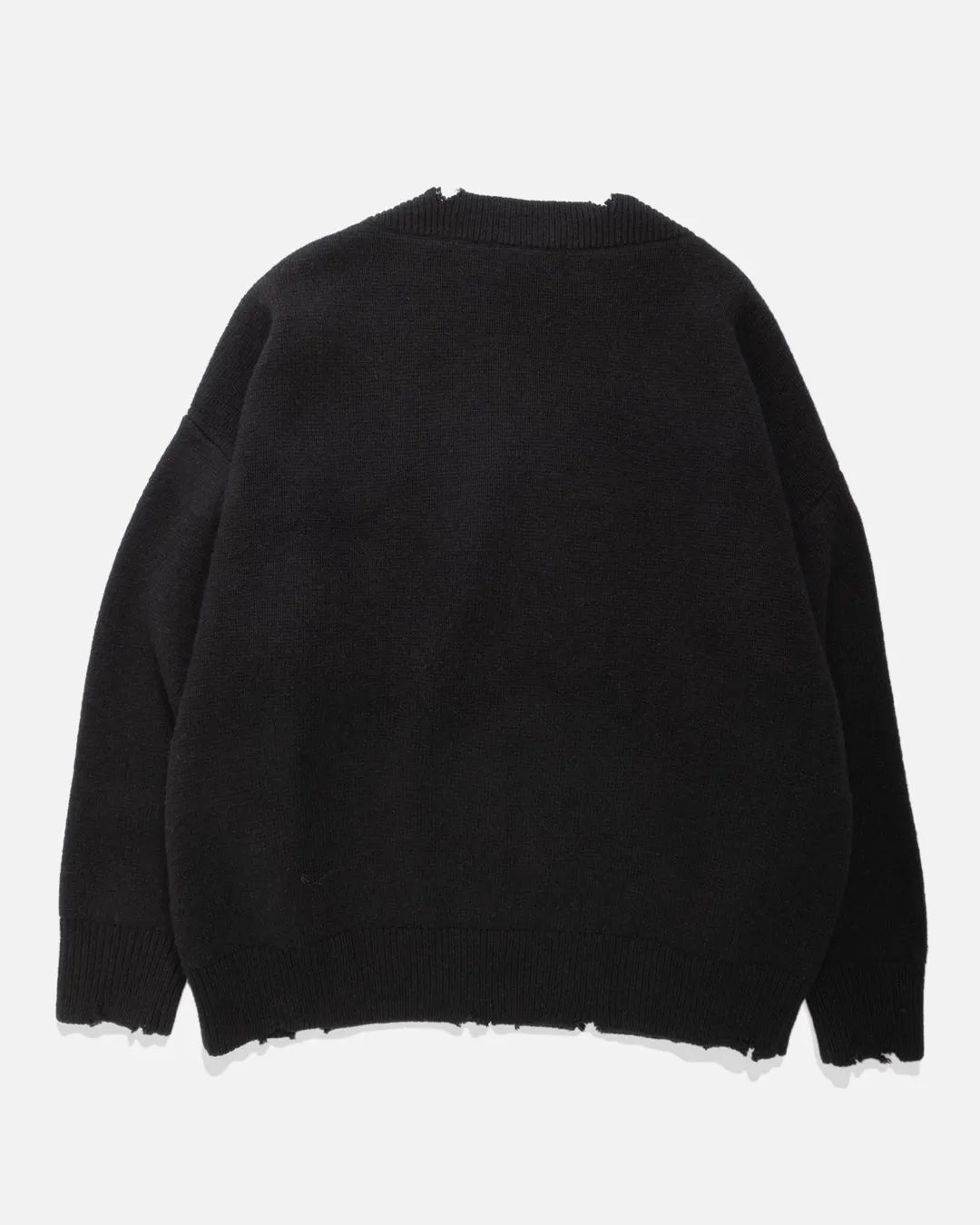 5G Damaged Boatneck Sweater - Black