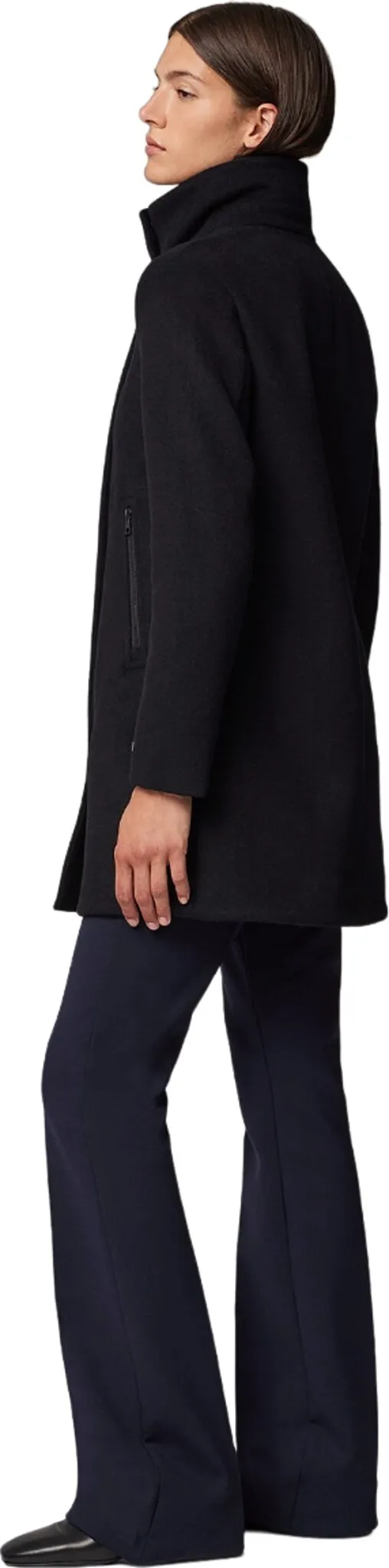 Abbi Straight-Fit Novelty Wool Coat with Puffer Collar - Women's|-|Manteau en laine texturé à coupe droite avec col bouffant Abbi - Femme