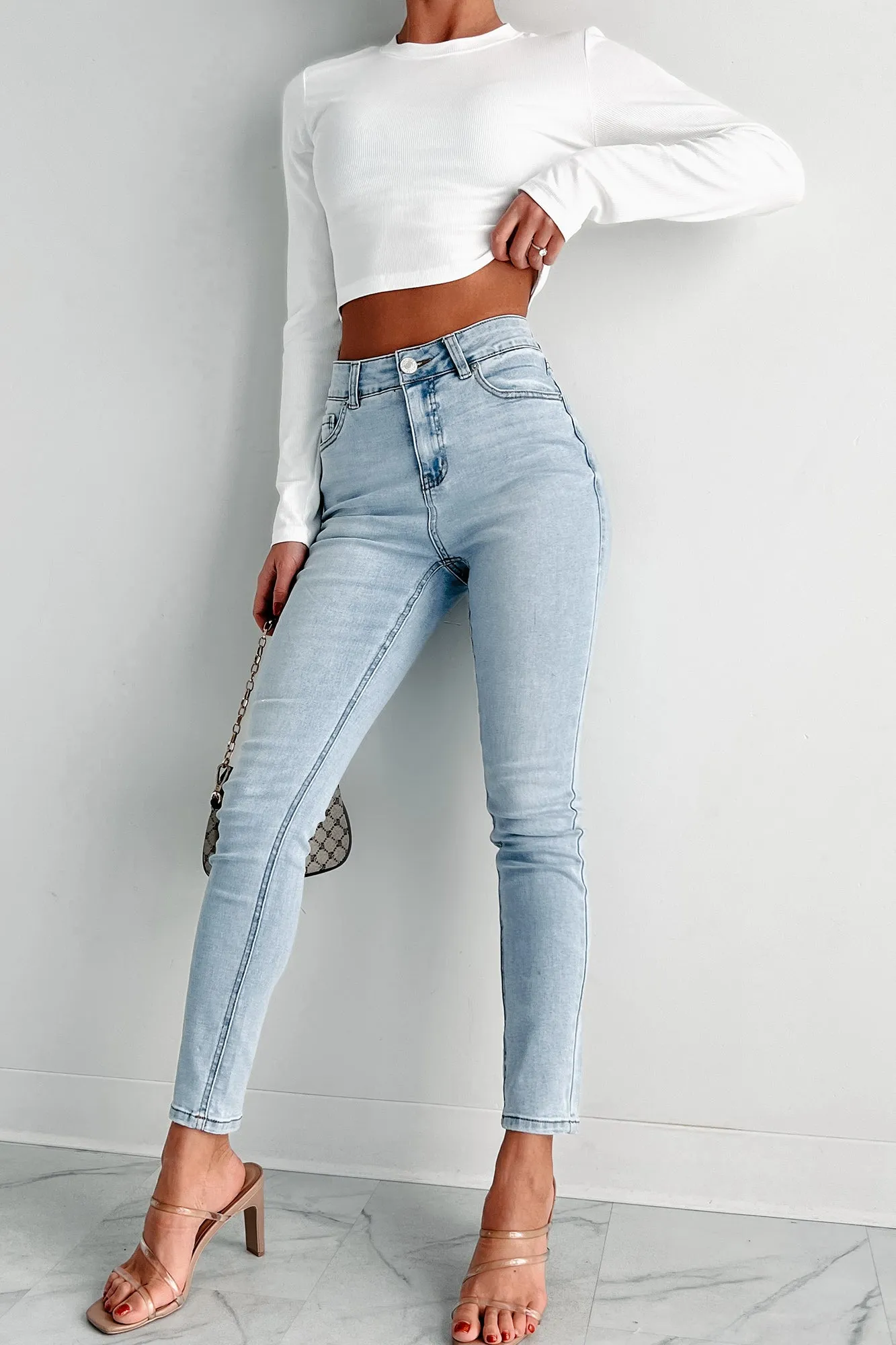 Adriana High Rise Non-Distressed Skinny Jeans (Light)