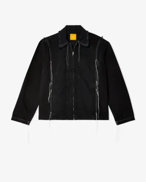 Airei - Men's Contrast Stitch Denim Jacket - (Black)