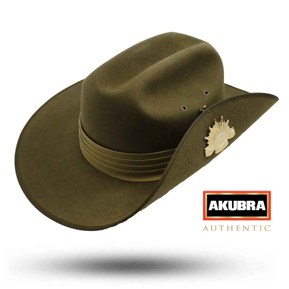 Akubra Military Slouch Hat - Khaki (Formed Crown)