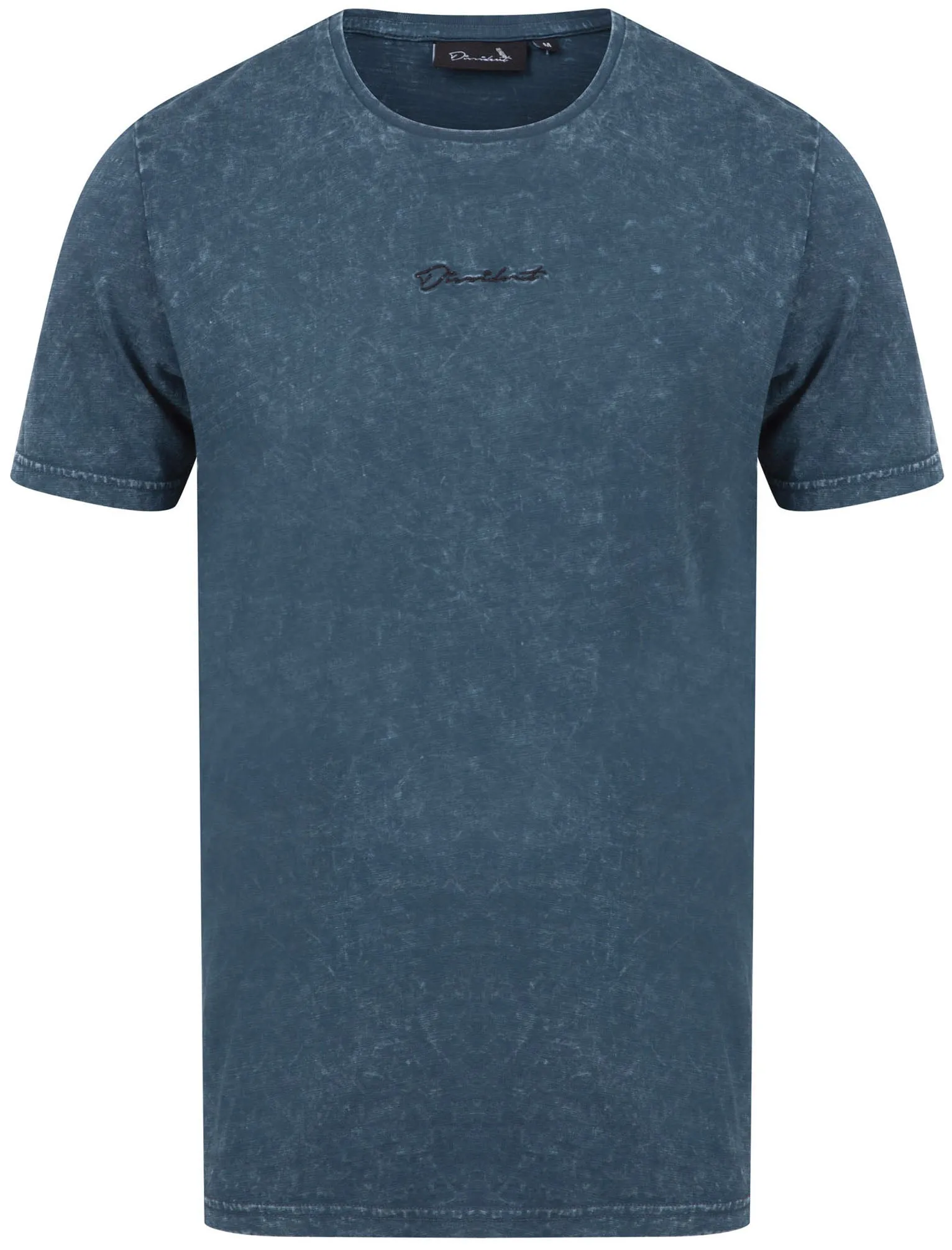 Amar Acid Wash Cotton Slub Jersey T-Shirt In Sargasso Blue - Dissident