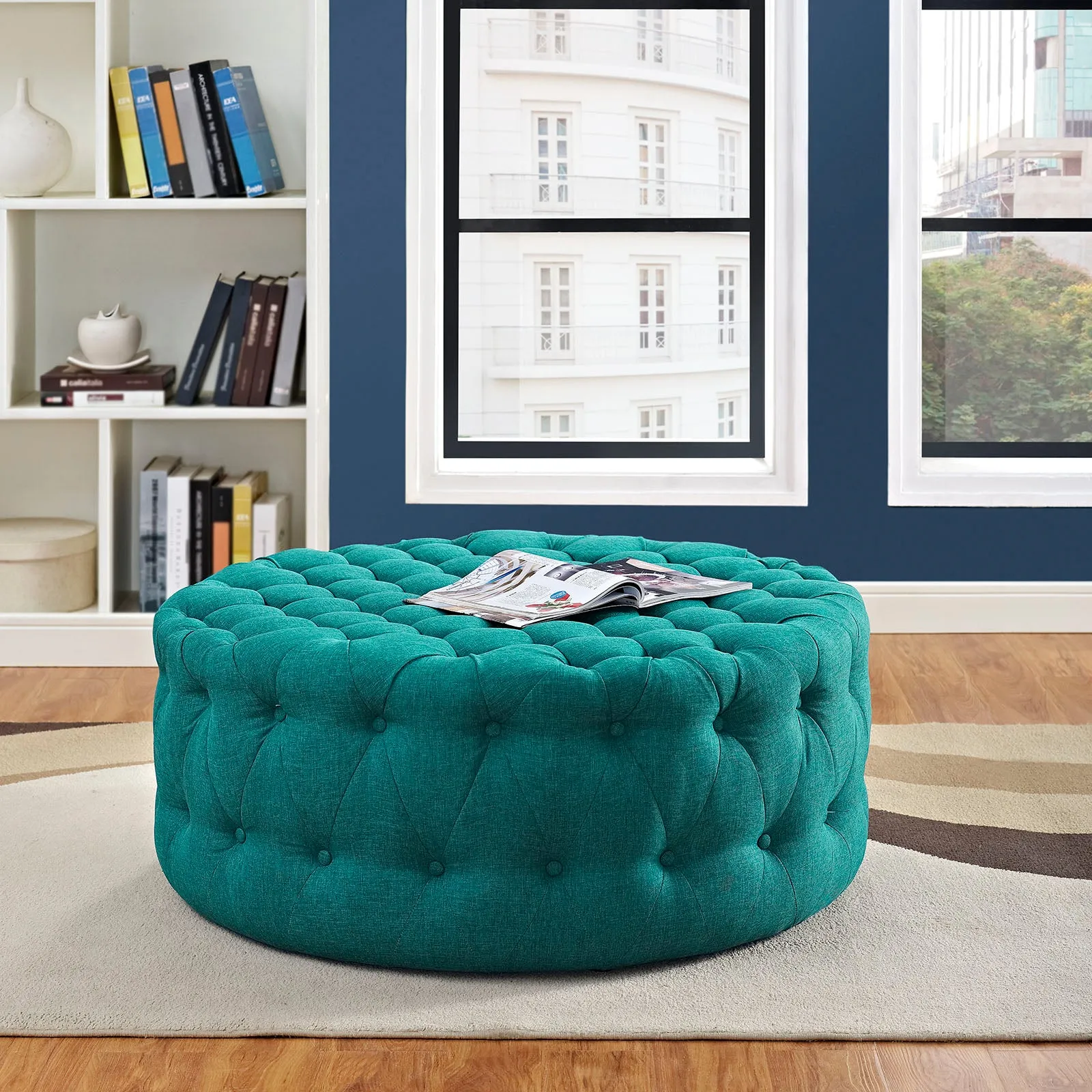 Amour Upholstered Fabric Ottoman by Modway