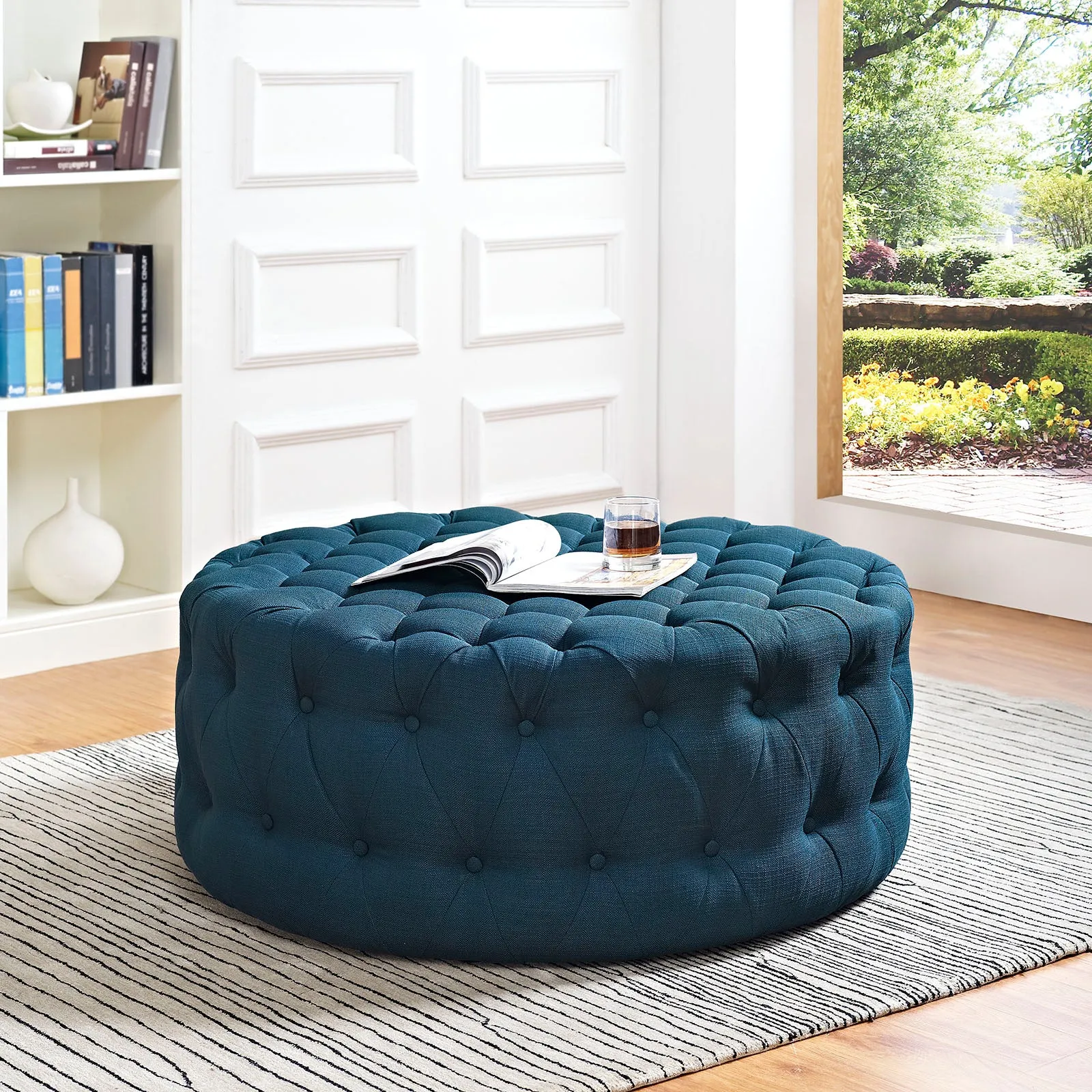 Amour Upholstered Fabric Ottoman by Modway