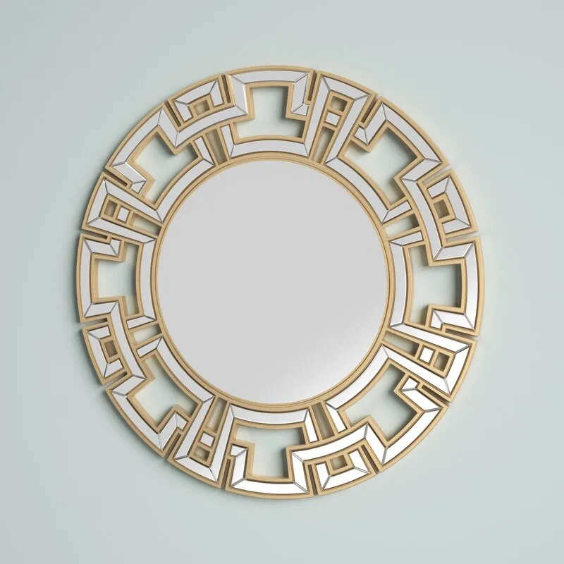 Andmo Round Beveled Novelty Accent Mirror