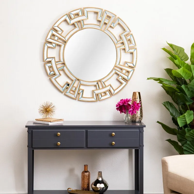 Andmo Round Beveled Novelty Accent Mirror