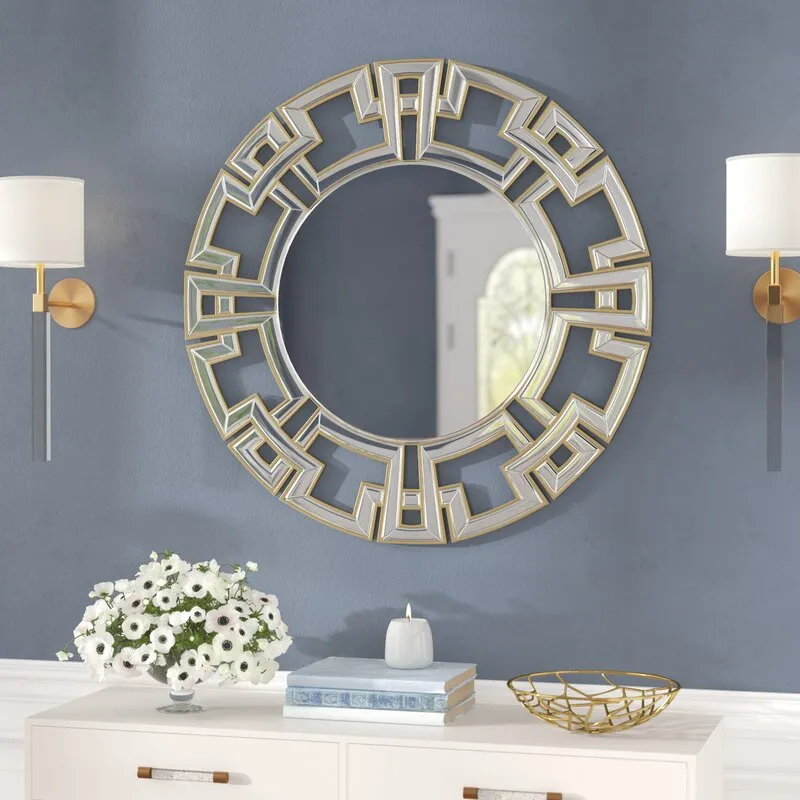 Andmo Round Beveled Novelty Accent Mirror