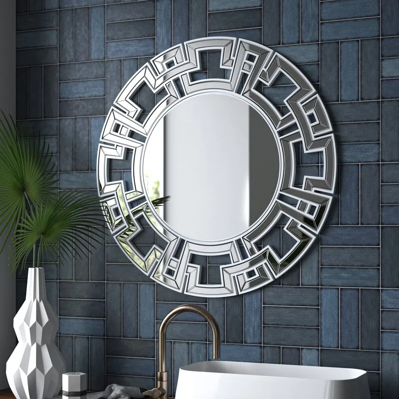 Andmo Round Beveled Novelty Accent Mirror