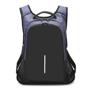 Anti-Theft College Backpack And Security Lock Blue Bag