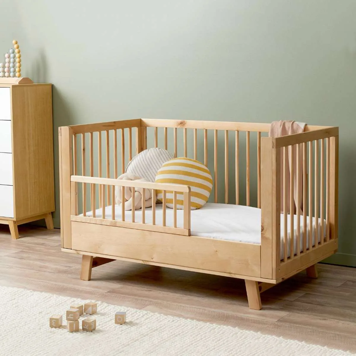 Aspen Cot Toddler Bed Half Frame - Natural Birch