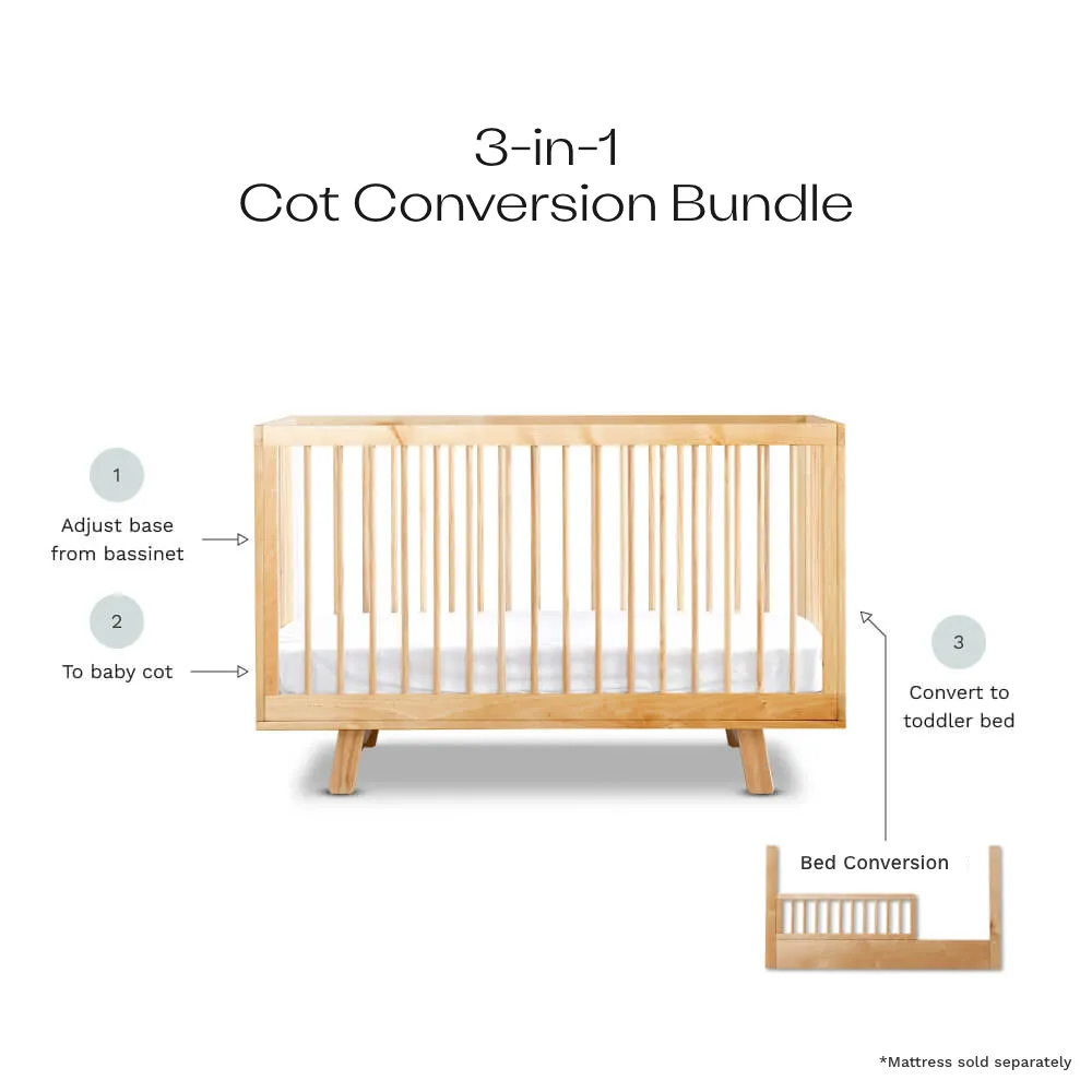 Aspen Natural 3-in-1 Cot Conversion Bundle