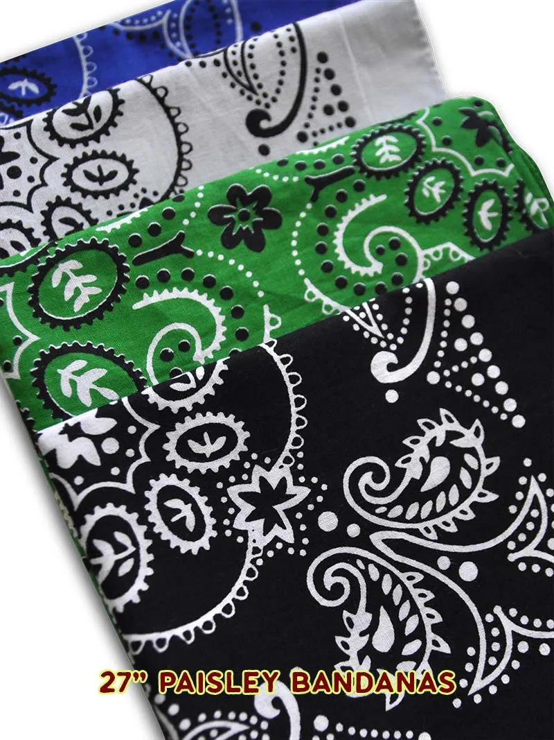 Assorted Bandanas 22" & 27"