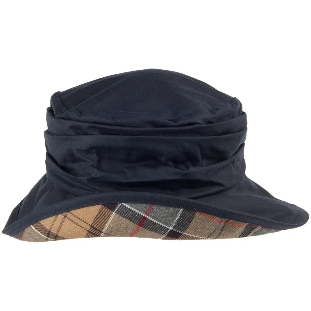 Barbour Hats Ladies Waxed Cotton Bucket Hat - Navy-Blue