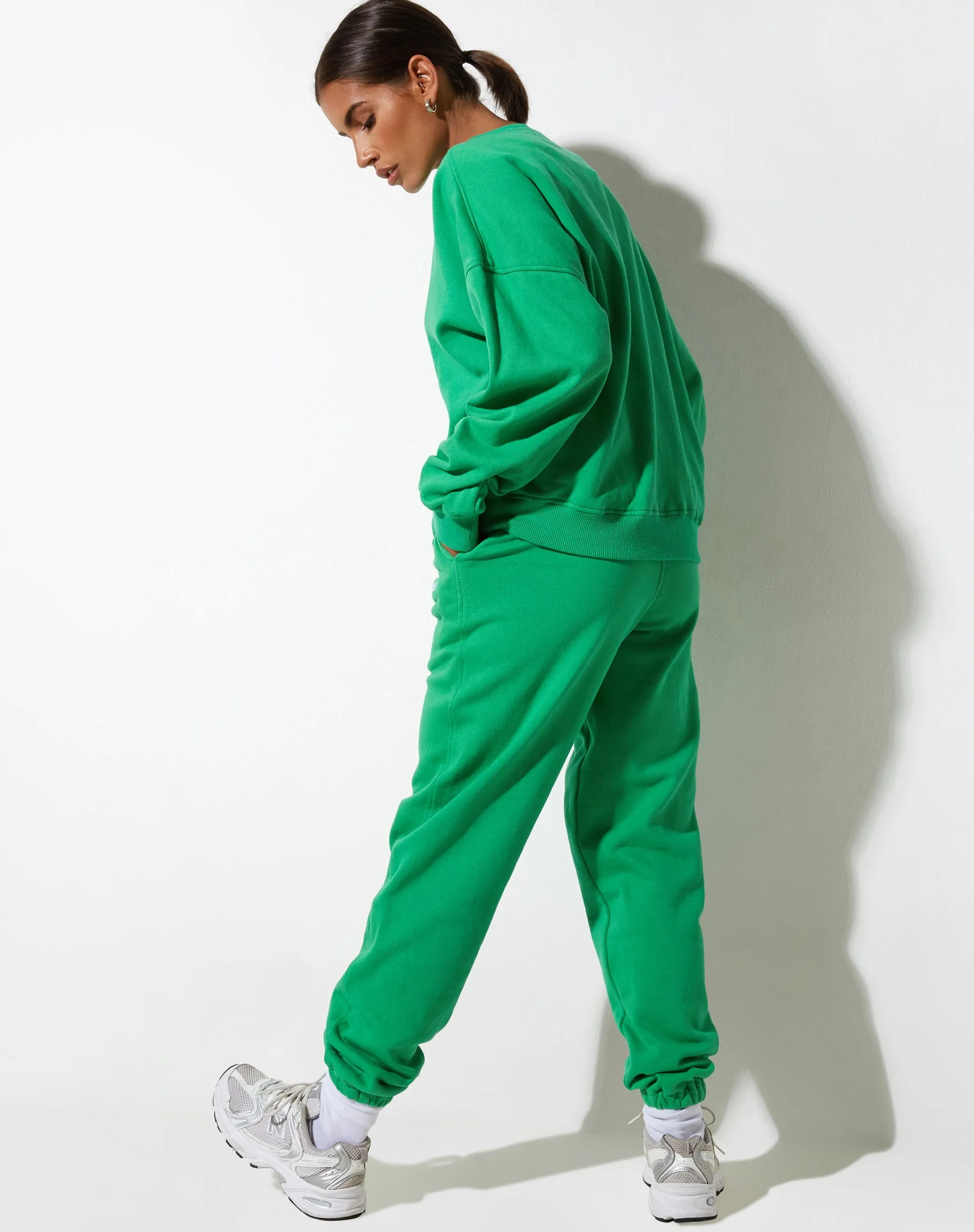 Basta Jogger in Fun Green with 'Live Better' Embro