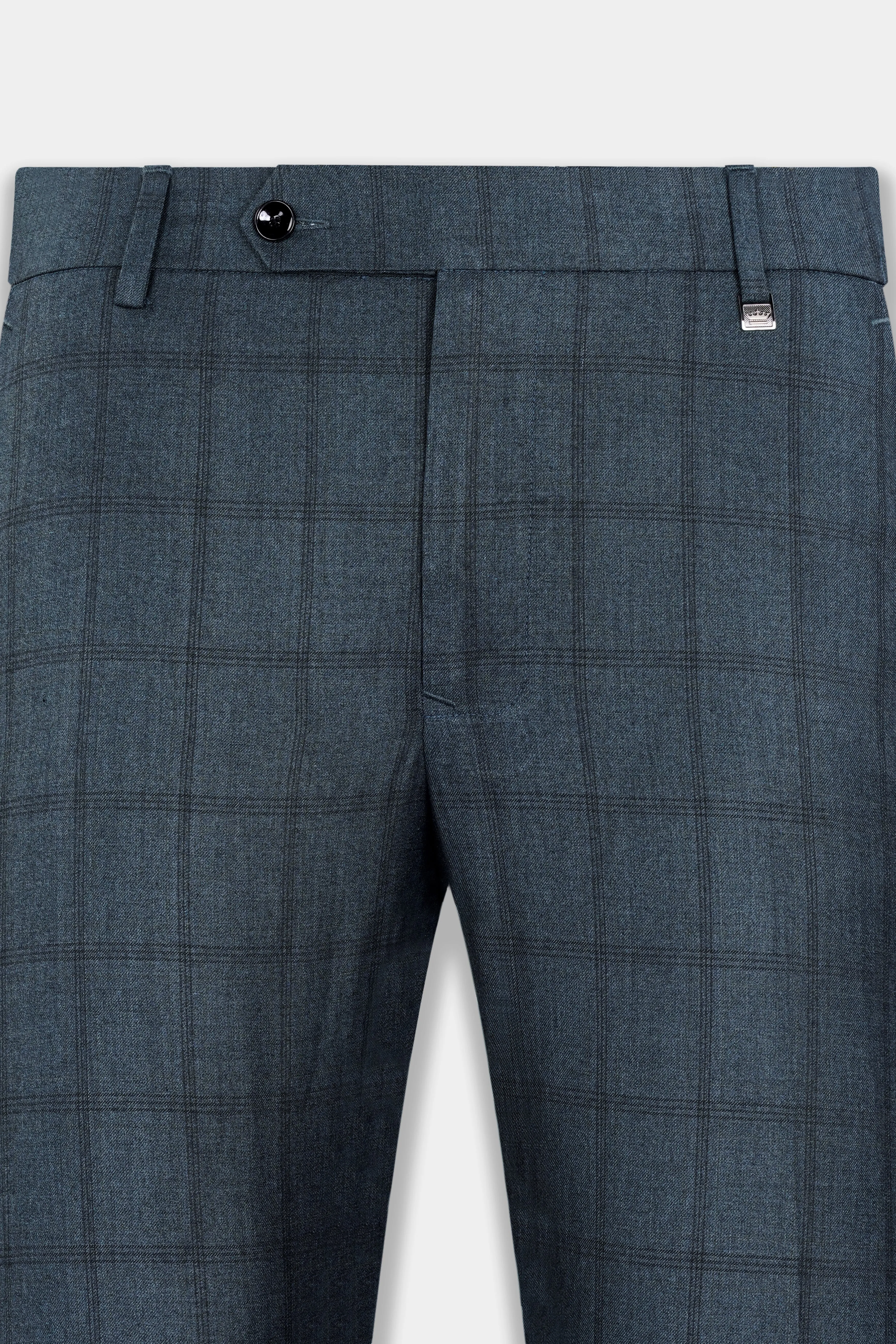 Bayoux Gray Plaid Wool Rich Pant