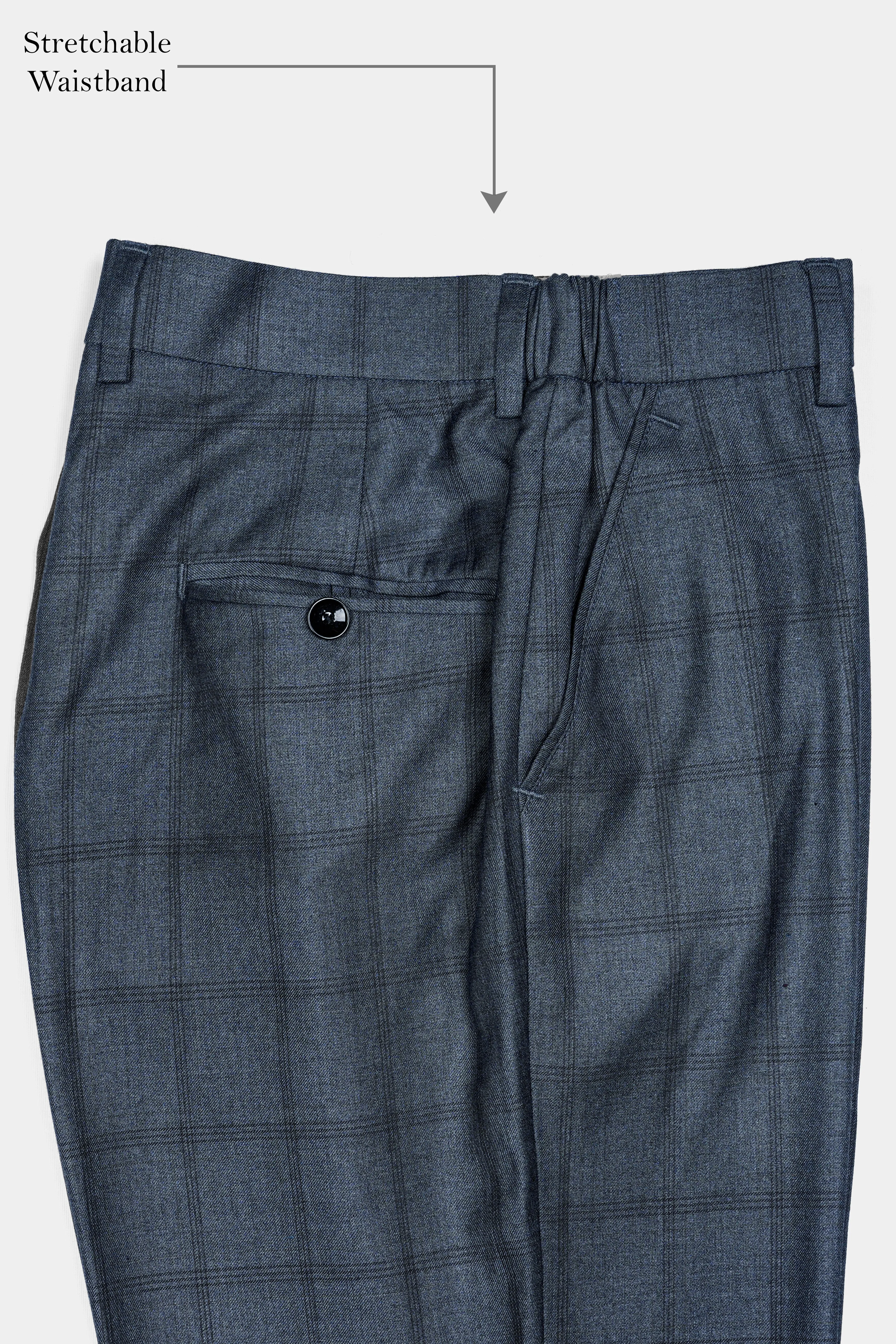 Bayoux Gray Plaid Wool Rich Pant