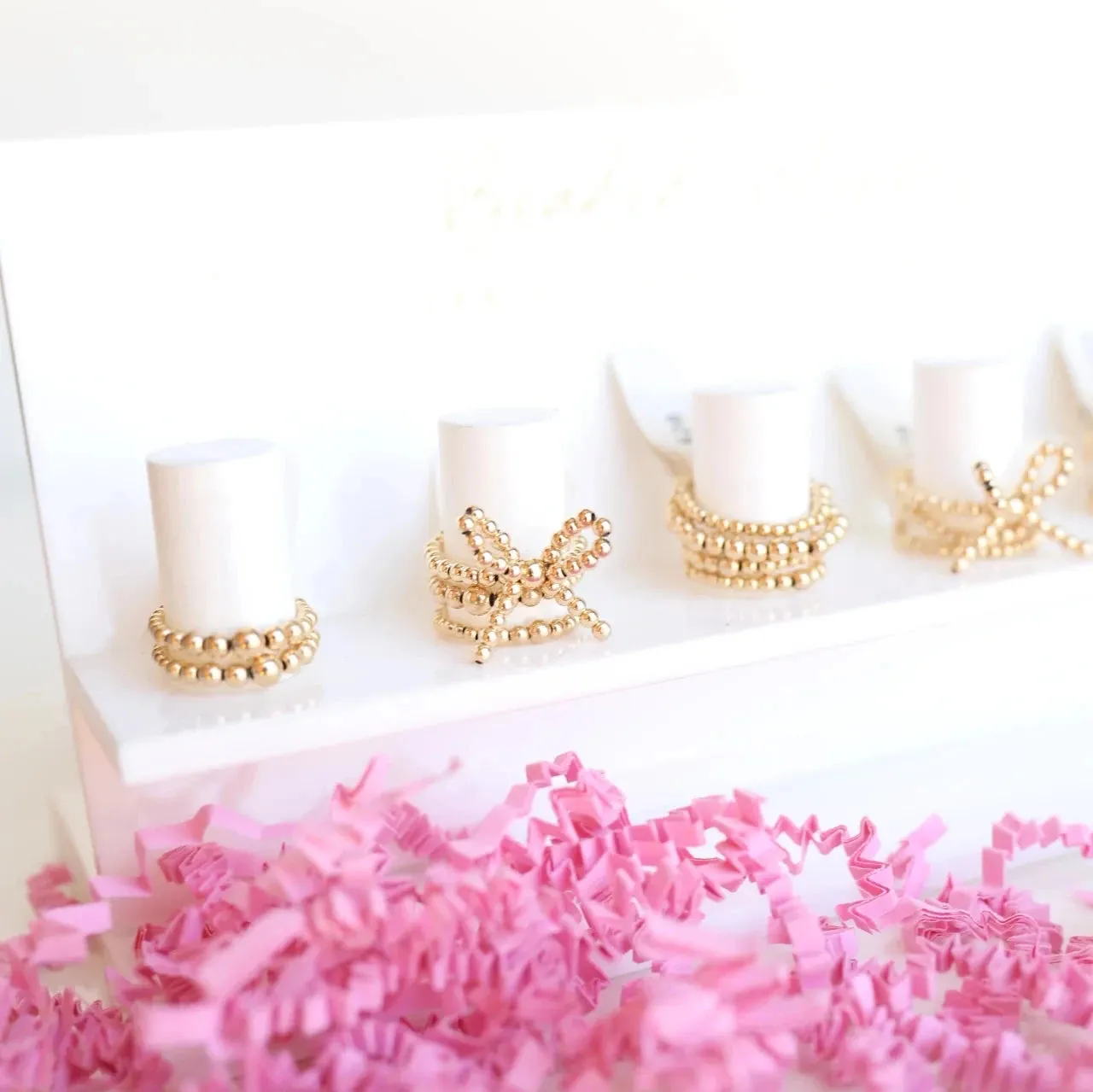 Beaded Blondes | Gold Beaded Bow Ring