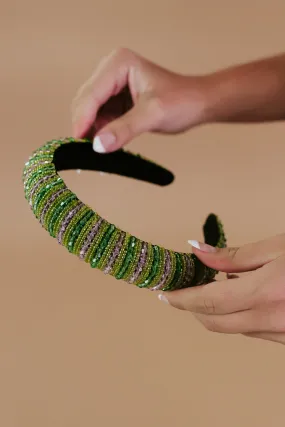 Beaded Headband, Green