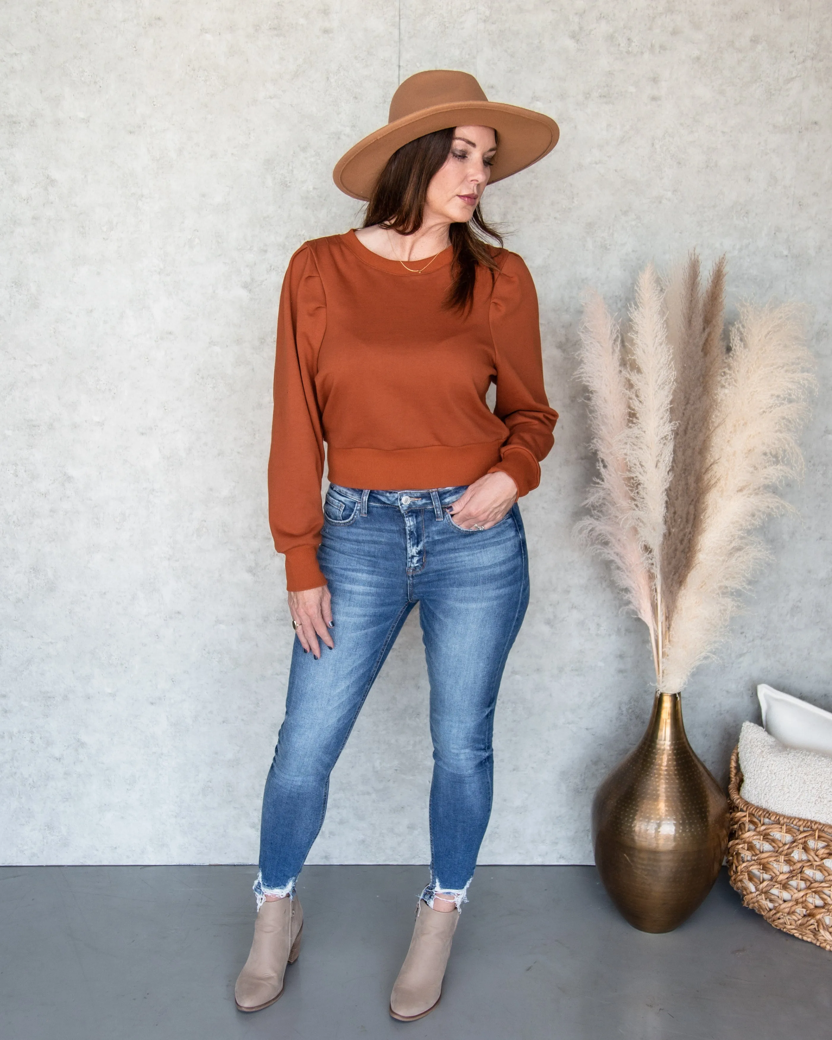 Becca Pleated Top - Rust