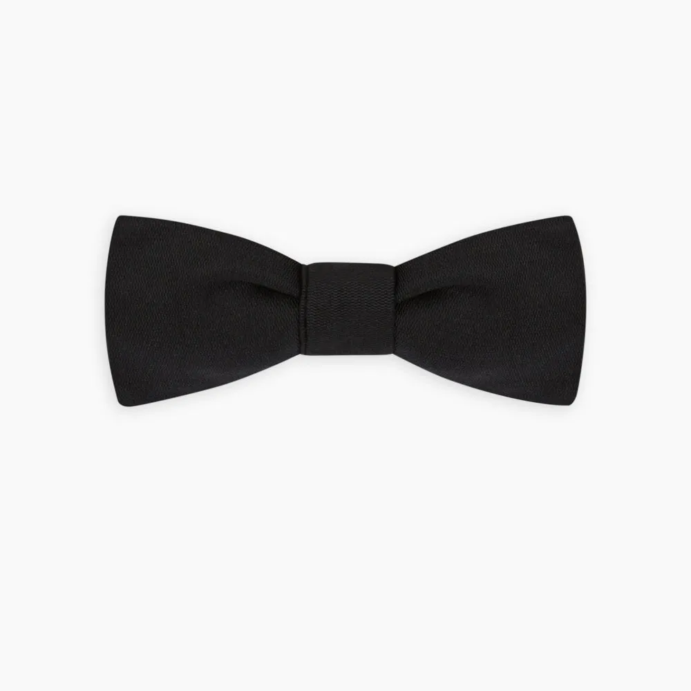 Black Narrow Silk Bow Tie