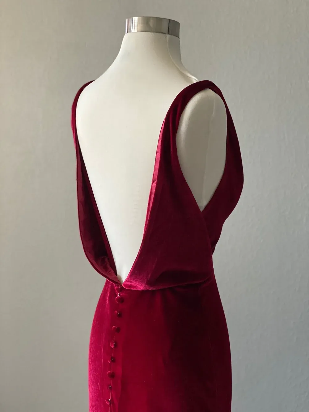 Burgundy Backless Velvet Long Prom Dress Formal Party Dress,DP1061