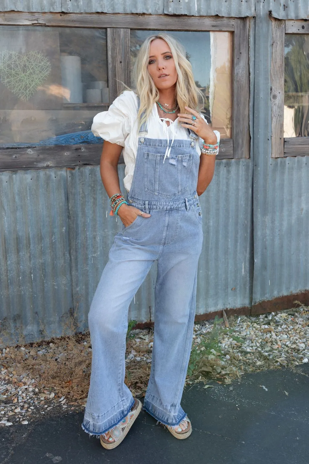 Cali Dream Denim Overalls - Light Wash