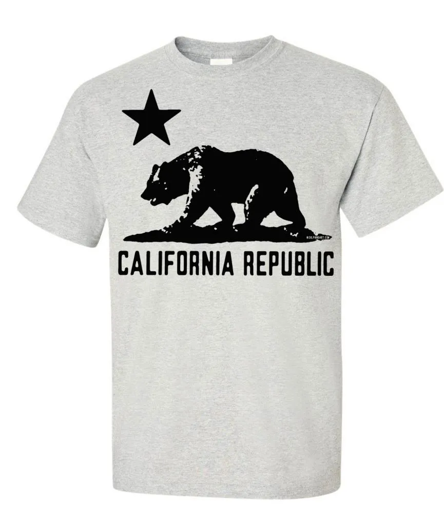 California Flag Oversized Black Silhouette T-shirt/tee