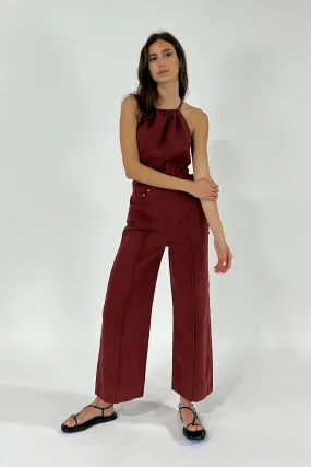 Camila Halter Jumpsuit - Sepia