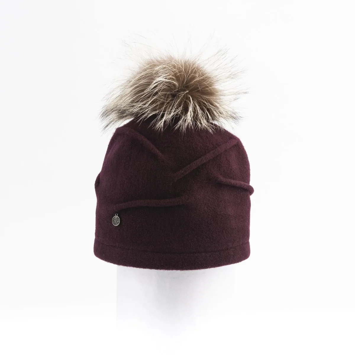 CLARETA - ORMOS PLEATED BEANIE WITH UPCYCLED FUR POM