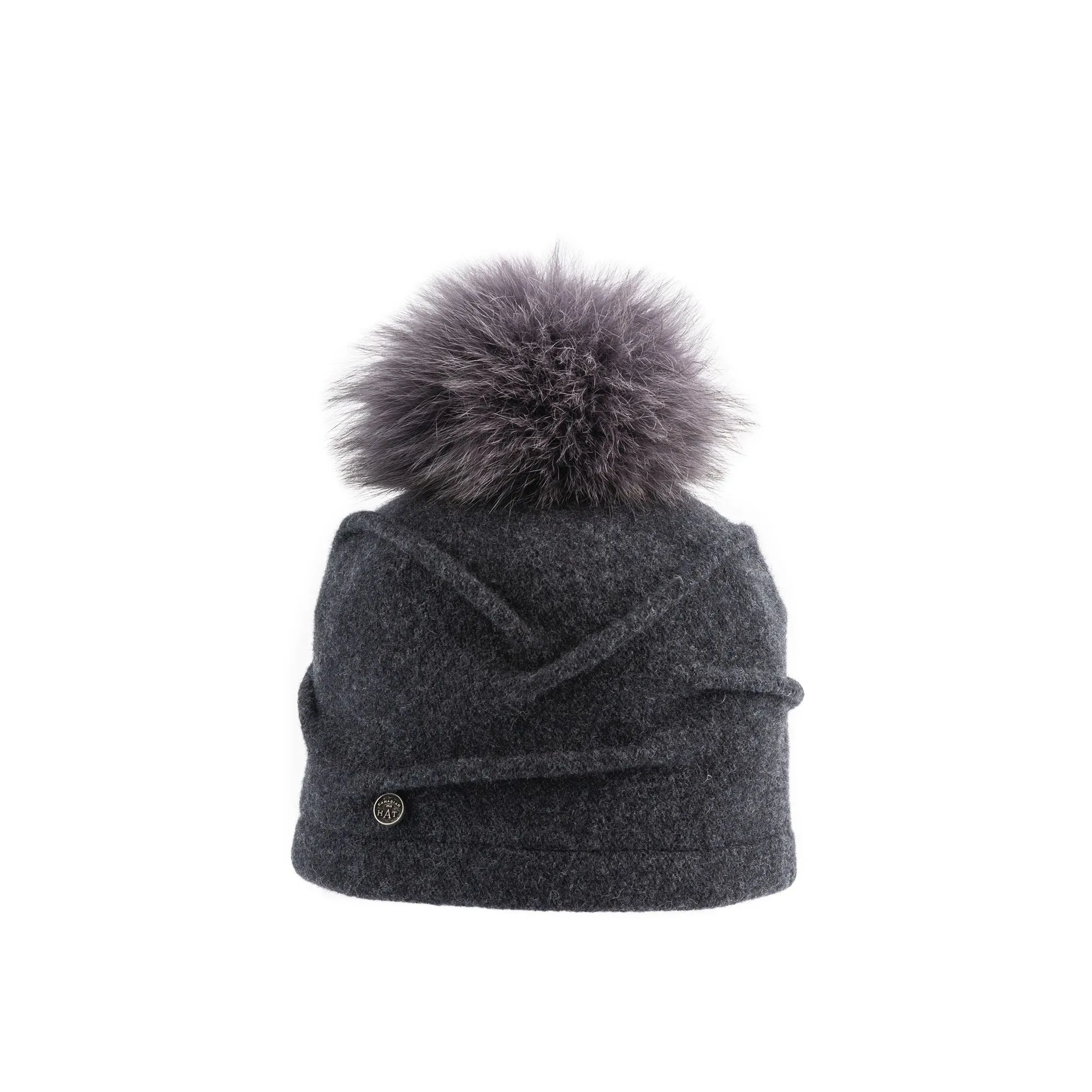 CLARETA - ORMOS PLEATED BEANIE WITH UPCYCLED FUR POM