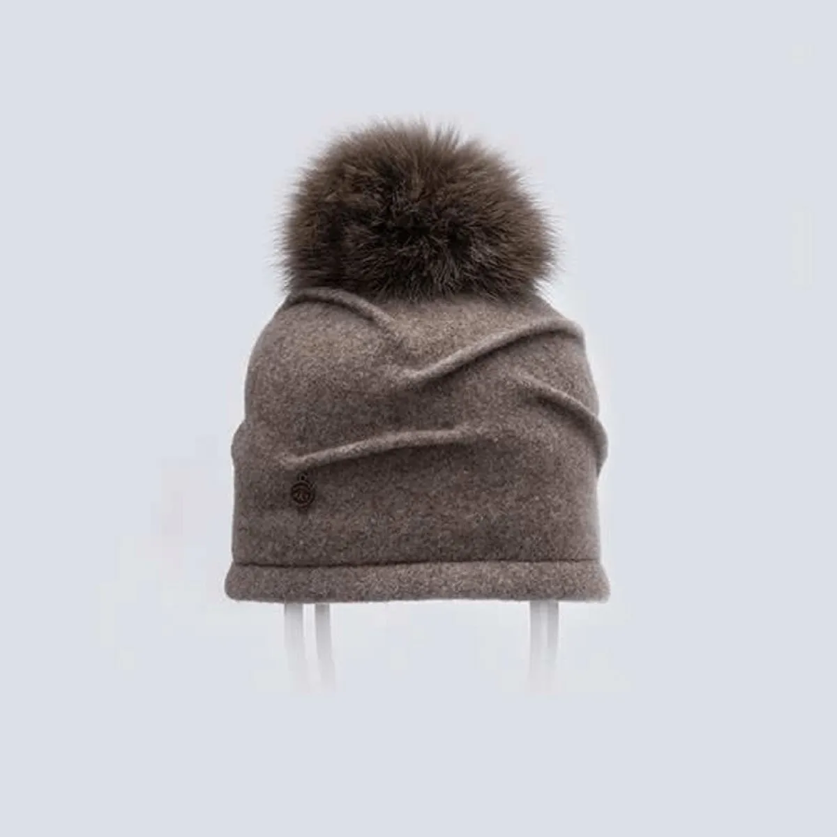 CLARETA - ORMOS PLEATED BEANIE WITH UPCYCLED FUR POM