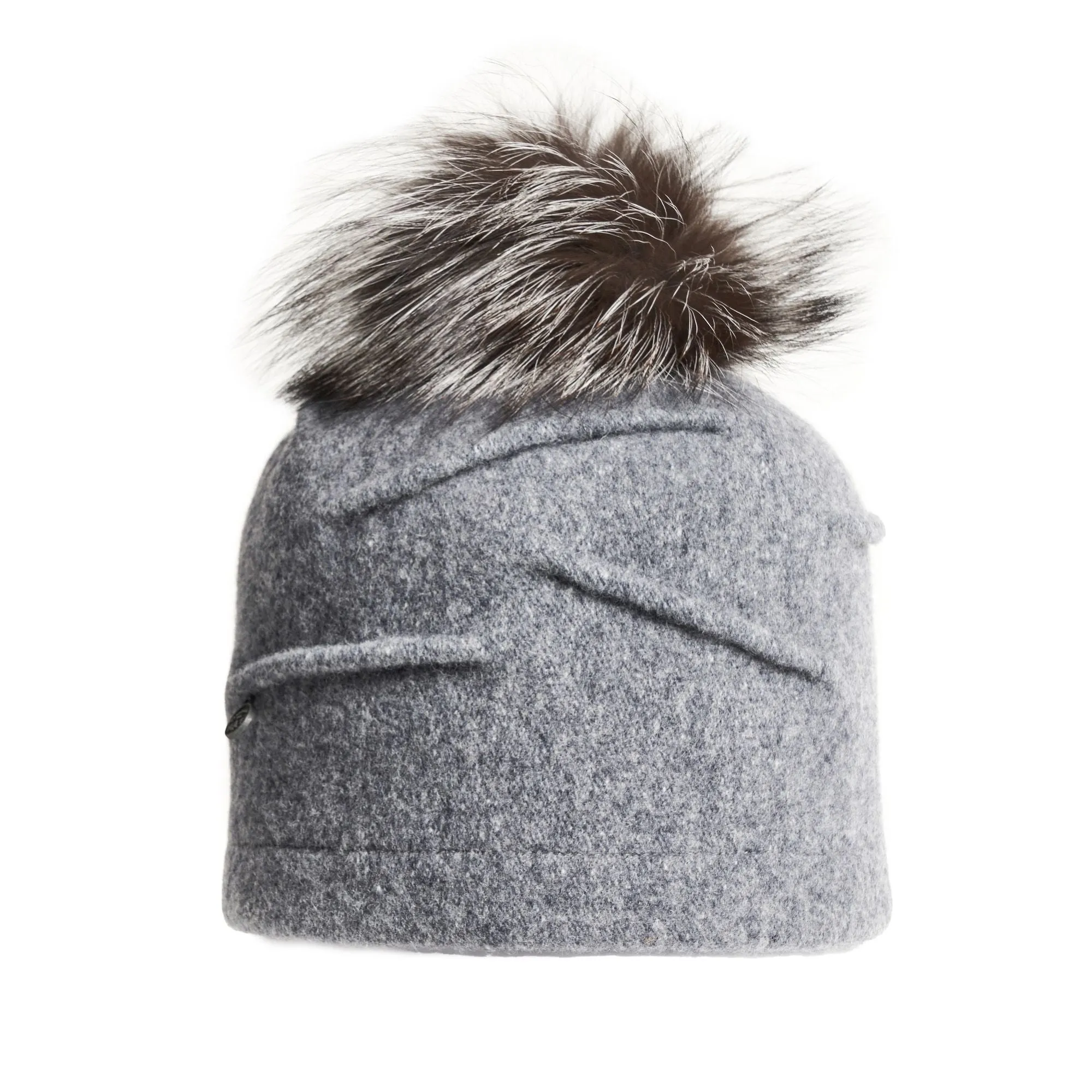 CLARETA - ORMOS PLEATED BEANIE WITH UPCYCLED FUR POM