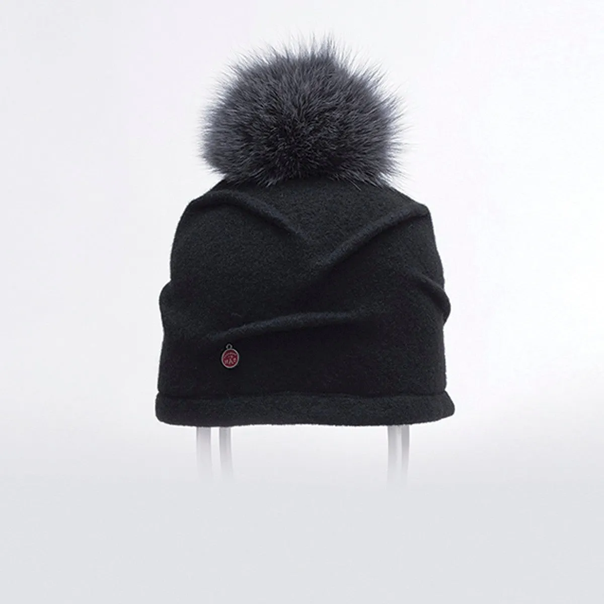 CLARETA - ORMOS PLEATED BEANIE WITH UPCYCLED FUR POM