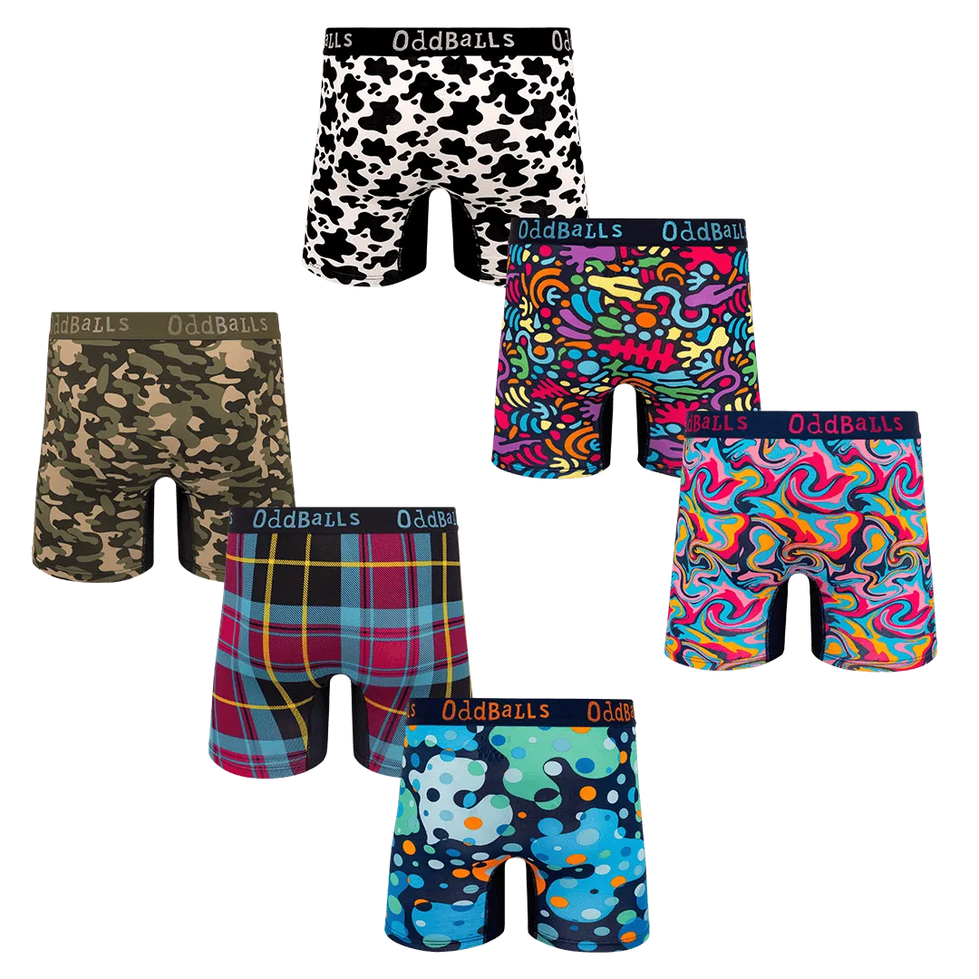 Collector's Bundle - Mens Bamboo Boxer Shorts 6 Pack Bundle