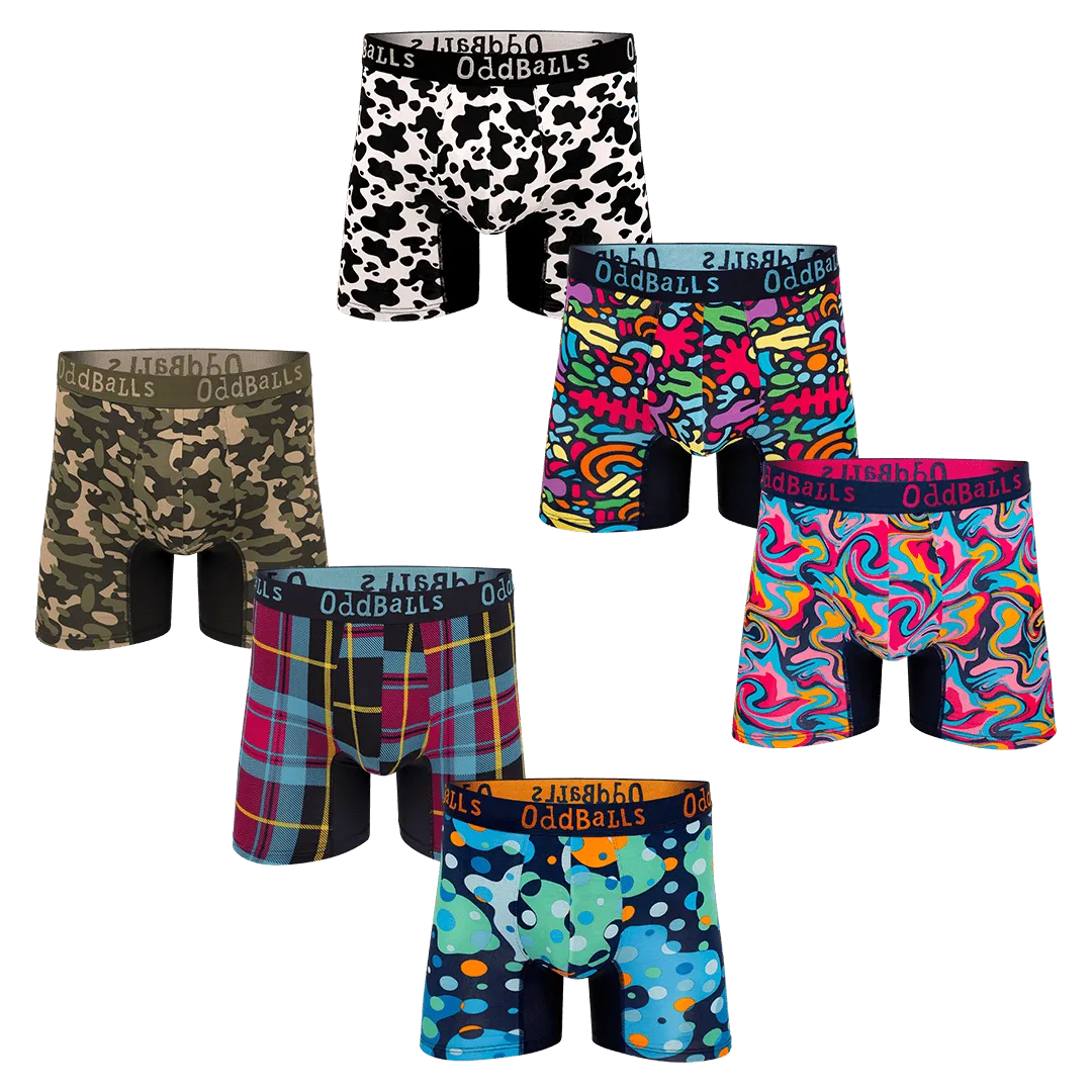 Collector's Bundle - Mens Bamboo Boxer Shorts 6 Pack Bundle