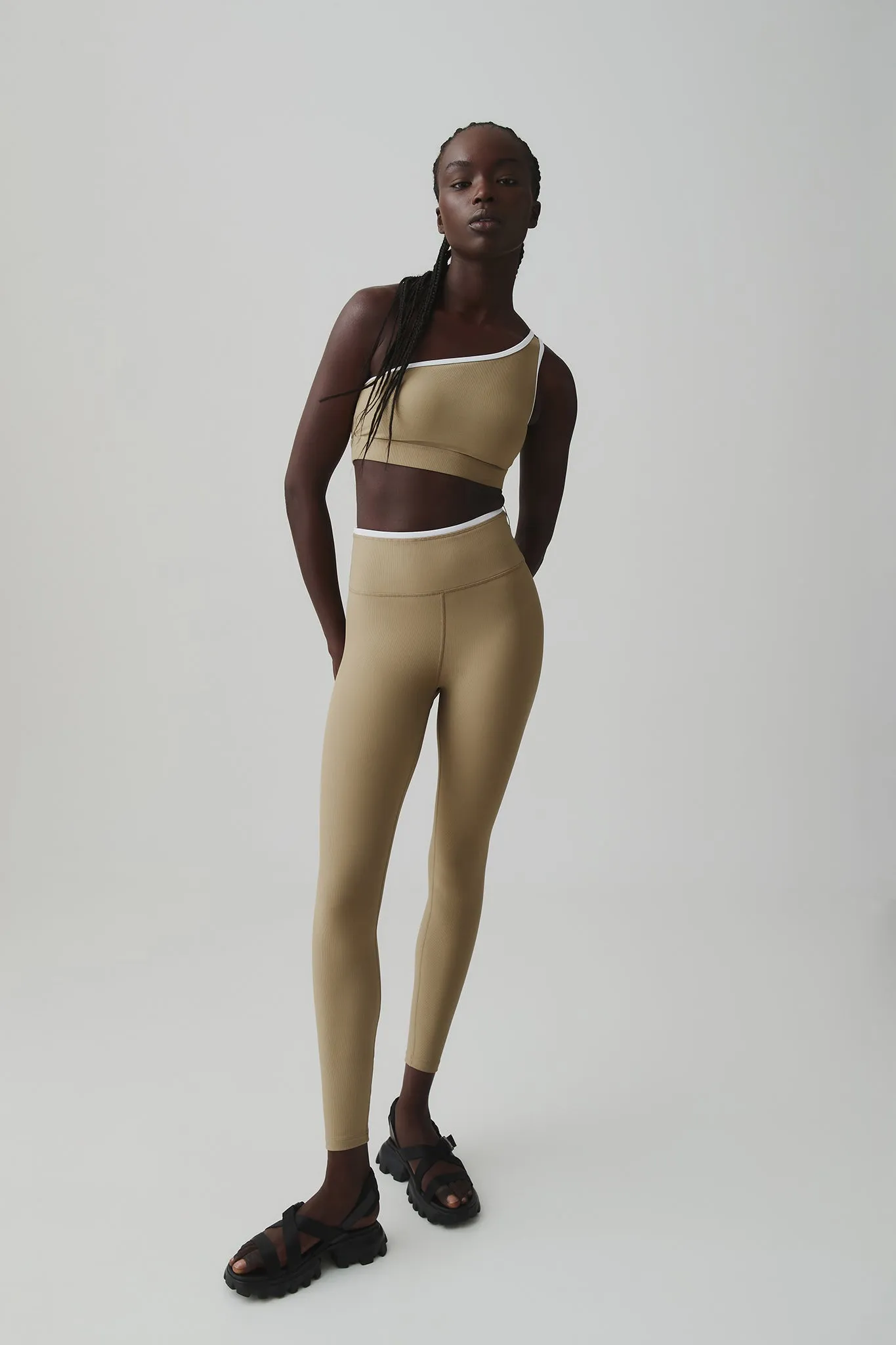 Contrast Ribbed Full Length Legging 203