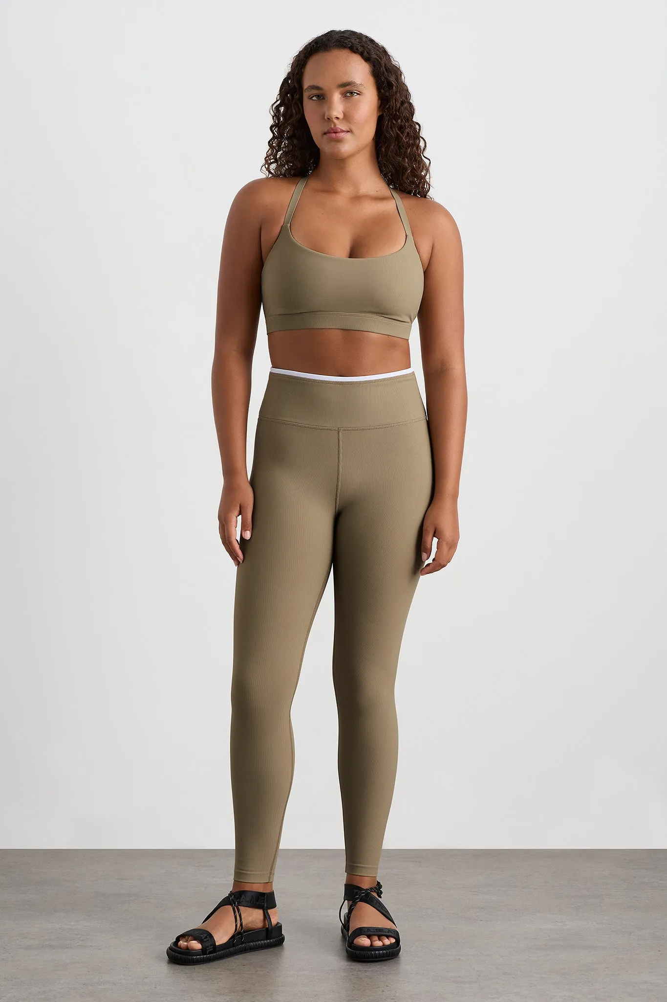 Contrast Ribbed Full Length Legging 203