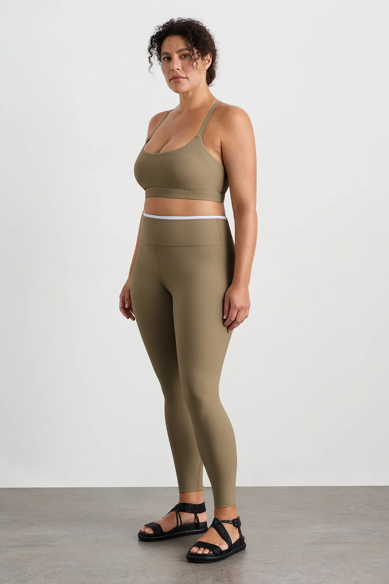 Contrast Ribbed Full Length Legging 203