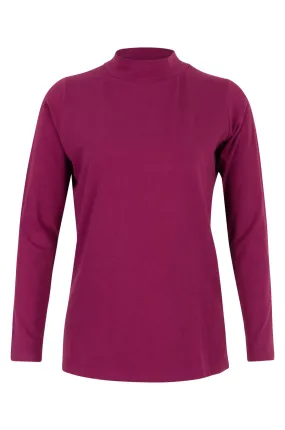 Cotton Elastane Turtle neck Top | Berry | 6553ZZ