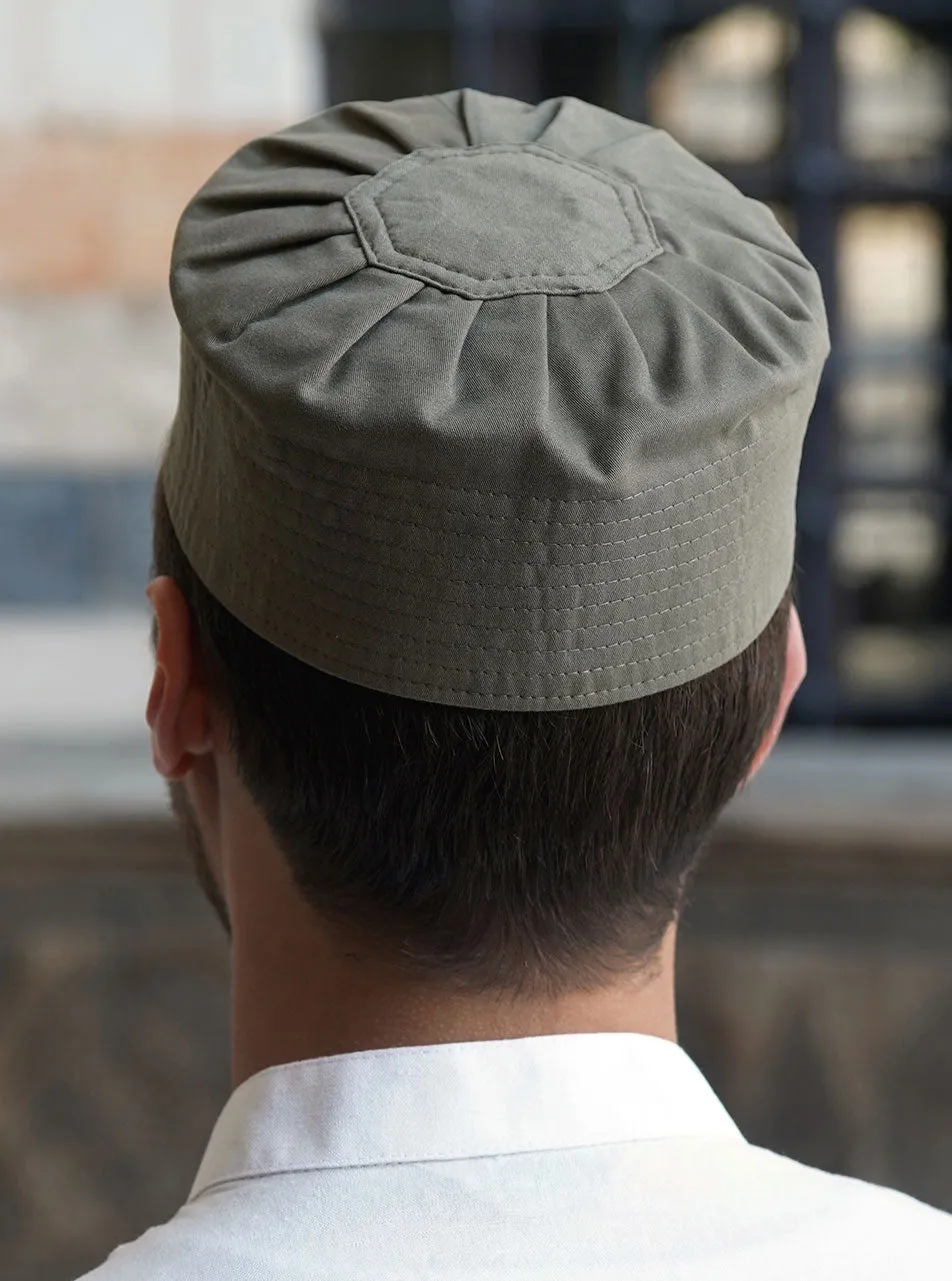 Cotton Pleated Kufi Hat