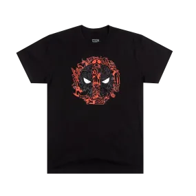 Deadpool Sketch Collage Logo Black Tee