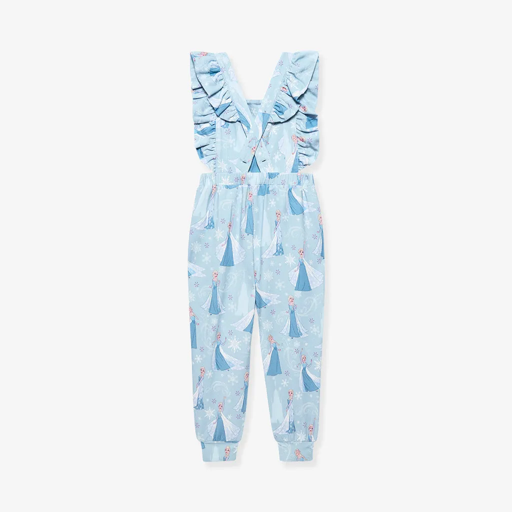 Disney Frozen Elsa French Terry Ruffled Overalls