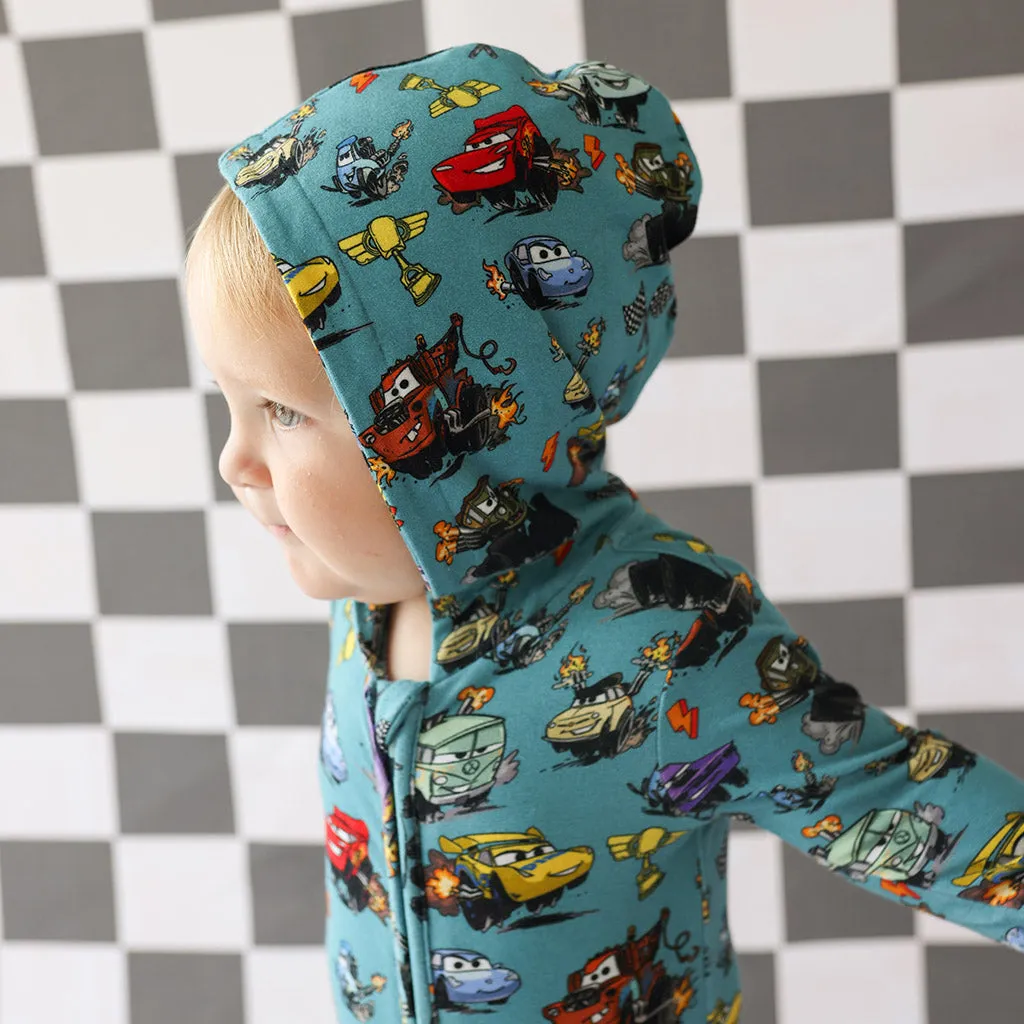 Disney Pixar Cars French Terry Zippered Hooded Romper