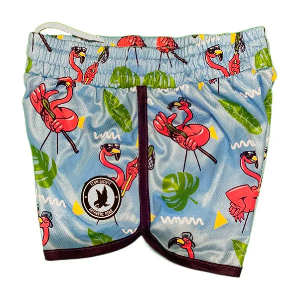 Flow Society Girls Flamingo Lax Attack Shorts