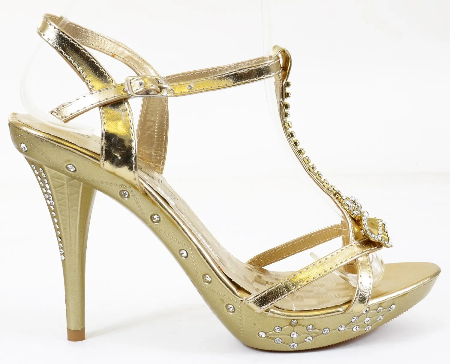 Flower Open Toe Rhinestone Strappy Stiletto High Heel Sandal Shoe